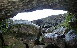 Looking out of Thistle Lower Cave