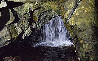 First waterfall in White Scar Cave