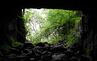 Looking out of Scoska Cave