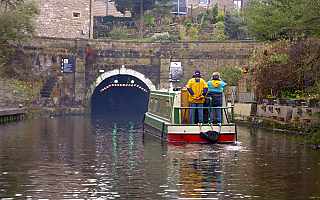 Boat entering Foulridge Tunnel
